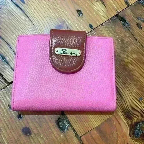 Buxton Pink and Brown double wallet with gold detail - Picture 1 of 13